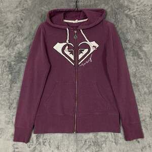 Vintage Roxy Hoodie Womens XS Purple Emroidered Logo Full Zip Up Y2K 2000s